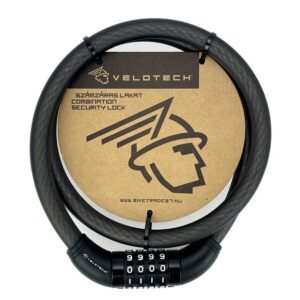 Velotech számzáras lakat 15x1000 - Fekete